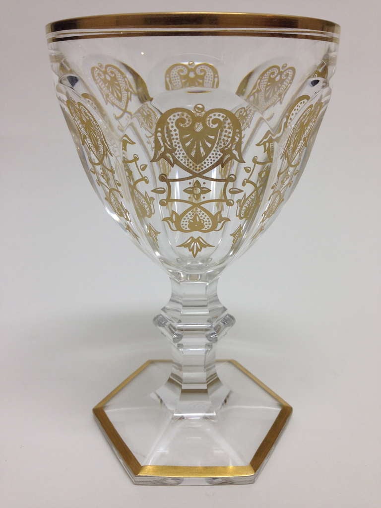 French Baccarat Table Suite of Stemware the Harcourt Empire Pattern 20th Century