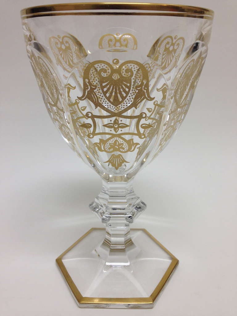 Baccarat Table Suite of Stemware the Harcourt Empire Pattern 20th Century In Excellent Condition In Redding, CA