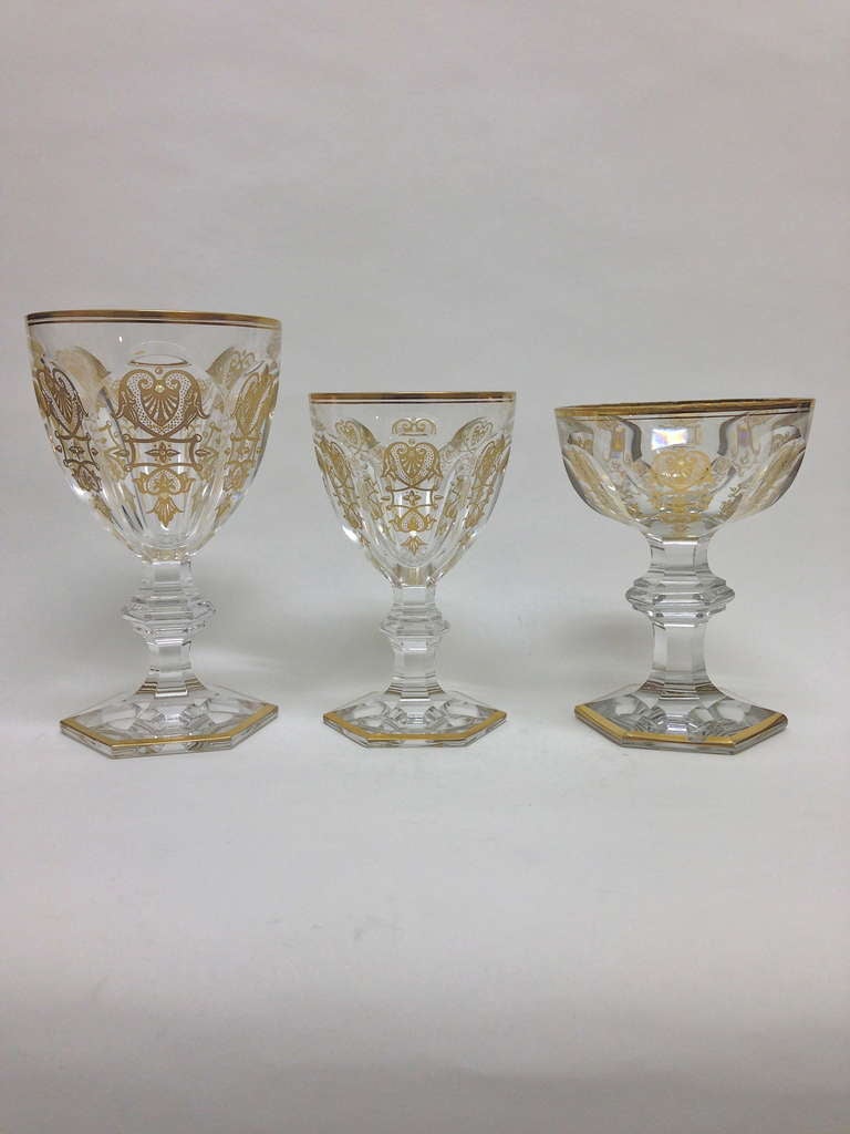 An amazing suite of glass in this very hard to find empress pattern by the world class firm of Baccarat. All you have to do is handle these lovely pieces, the perfect balance and the clarity of the glass is unreal, an important point to the