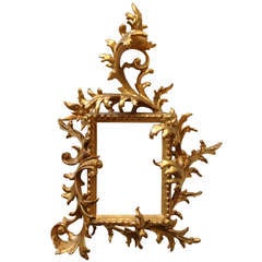 Rare and Exceptional Carved Italian Water Giltwood Frame 19th Century