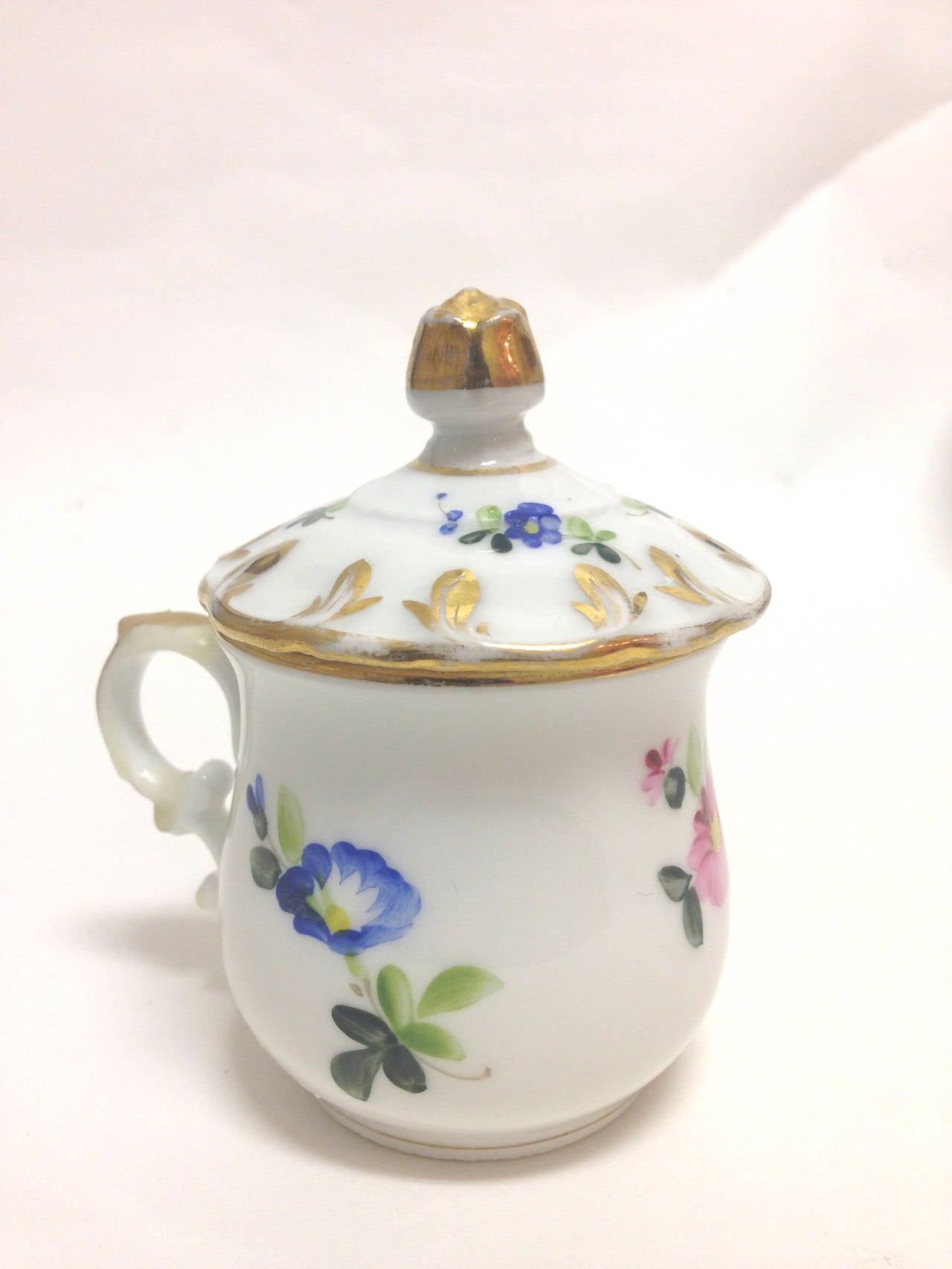 Fabulous Old Paris Pot de Crème Service on Stand Paris, circa 1860 1