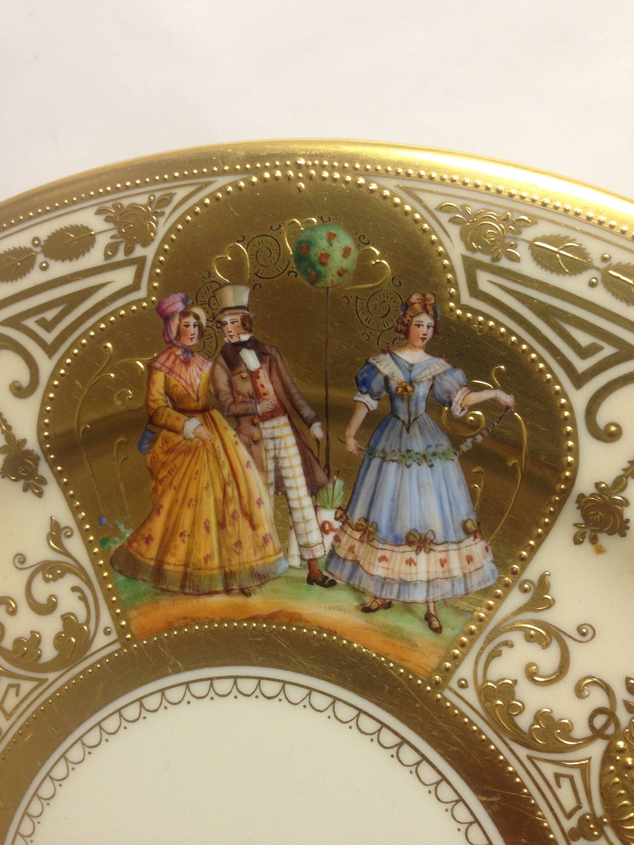 Early 20th Century 12 Fabulous Dresden Service Plates by Ambrosius Lamm, circa 1920