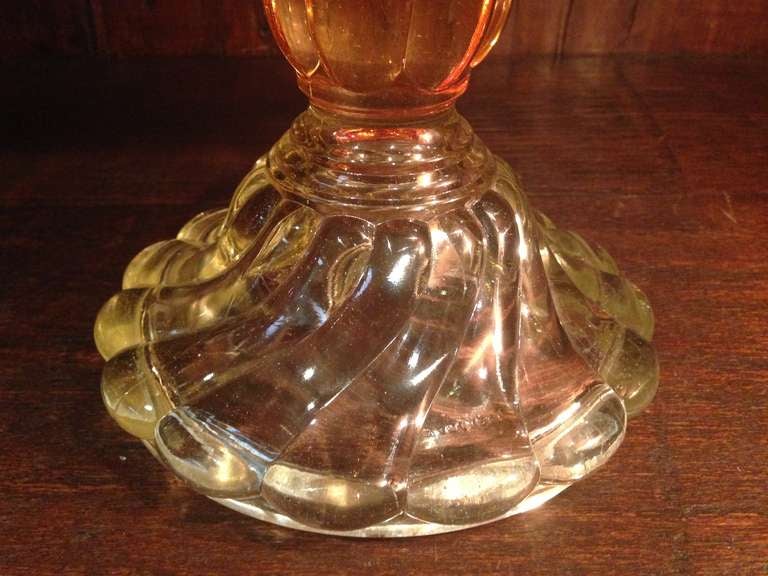 Outrageous Signed Baccarat Candelabras 19thc Rare Amberina In Excellent Condition In Redding, CA