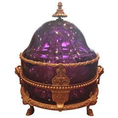 Used French 19th Century Tantalus Amethyst Color Glass and Gilt Bronze Mounts