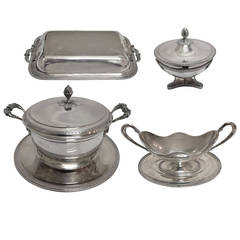Lovely Italian 800, Fine Silver Assembled Dinner Service Pieces, circa 1915