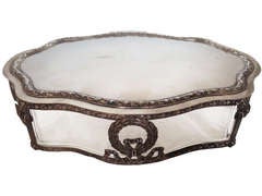 Large German 800. Silver and Crystal Table Box of Classical Design c.1890