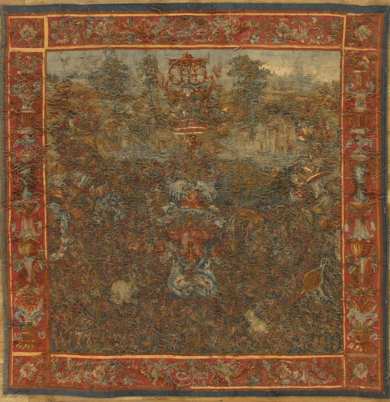 Hand-Knotted 19th Century Aubusson Tapestry, French Wall Hanging, Fine, Silk and Wool