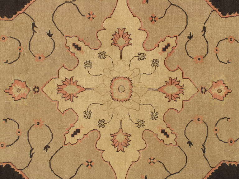 Hand-Knotted Antique Indian Agra Carpet For Sale