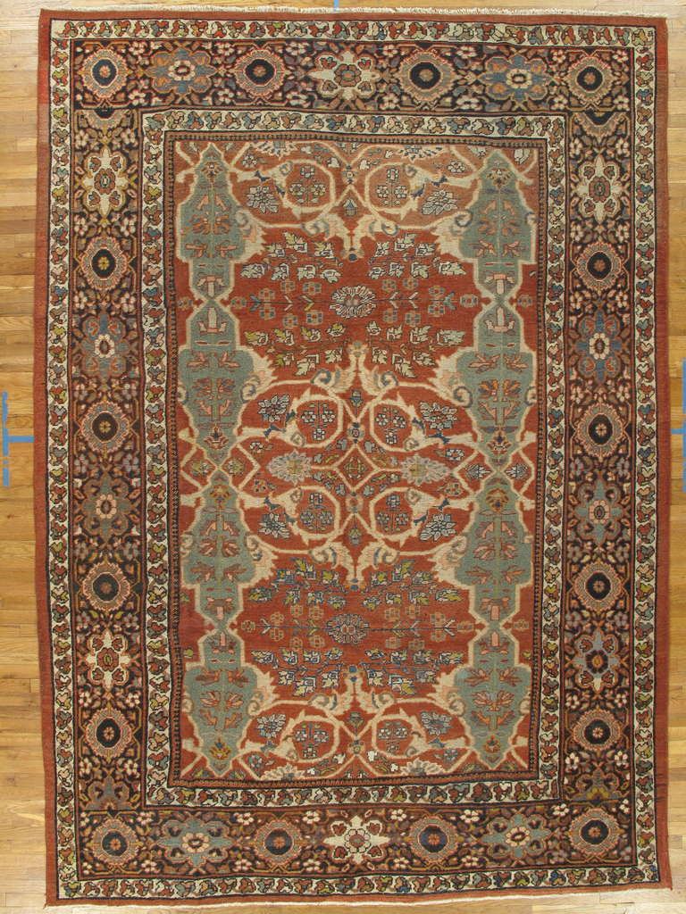 8.9 x 12

Sultanabad is a region in NW Persia. It was the site of the principle Ziegler weavings in the late 19th. Century. Sultanabad's are famous for their floral designs as they improved the quality and designs to match the European taste.