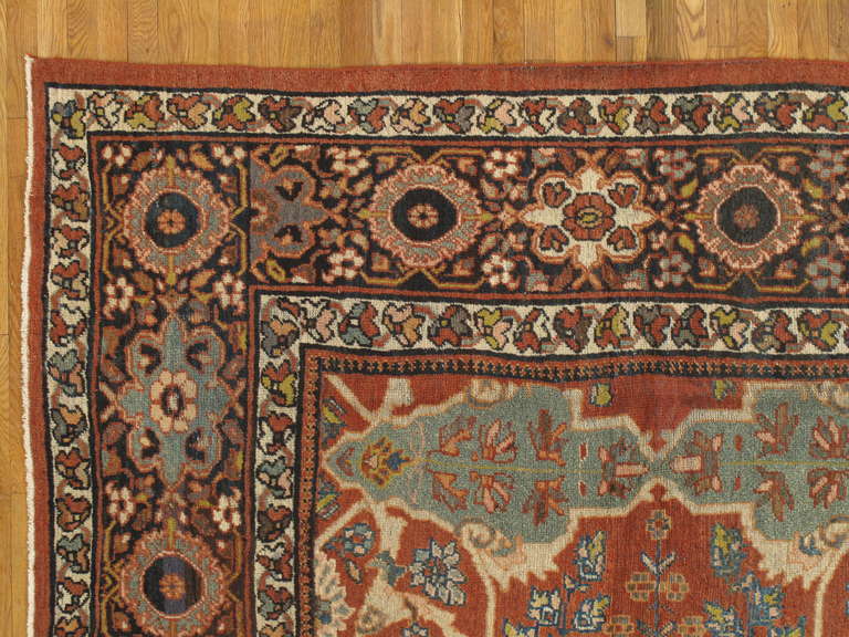 Hand-Knotted Antique Persian Sultanabad Carpet