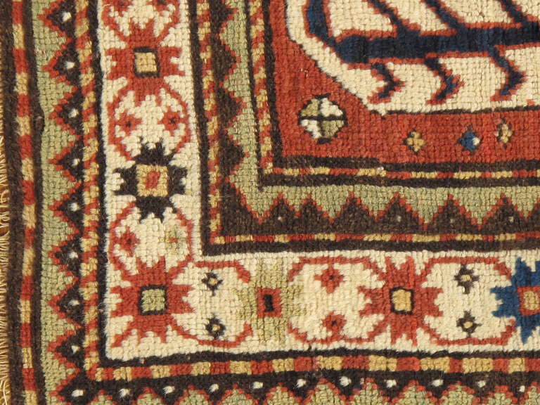 Antiker russischer Kazak-Teppich (Kasachisch) im Angebot