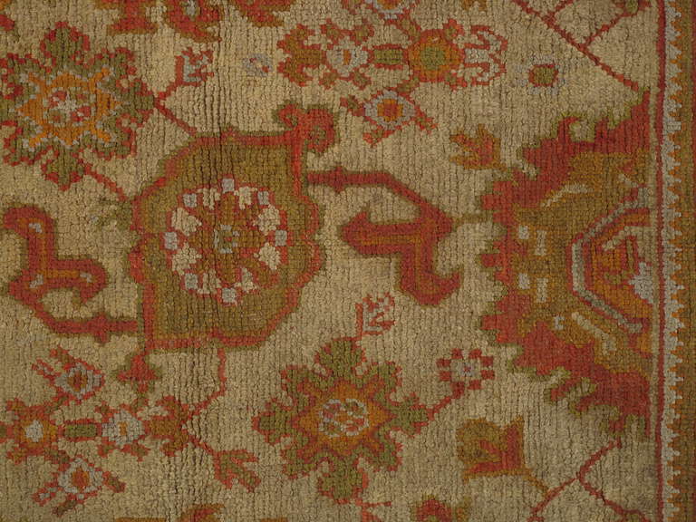 West Anatolia is one of the largest weaving regions in Turkey. Since the 15th century, Turkish rugs have always been on top of the list for having fine oriental rugs. 
Oushak rugs such as this, are desirable in today’s highly decorative market. A