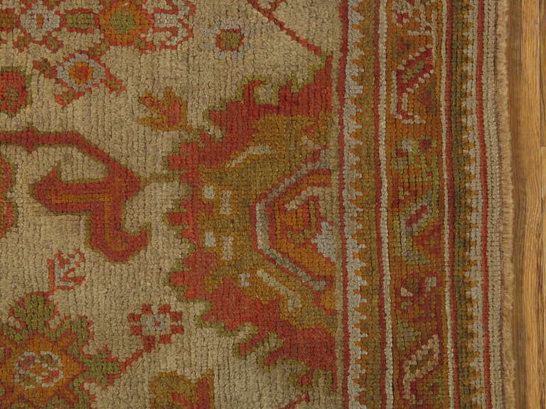 Hand-Knotted Antique Square Turkish Oushak Rug