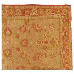 Antique Oushak Carpet, Turkish Rugs, Handmade Oriental Rugs, Pink Ivory Fine Rug