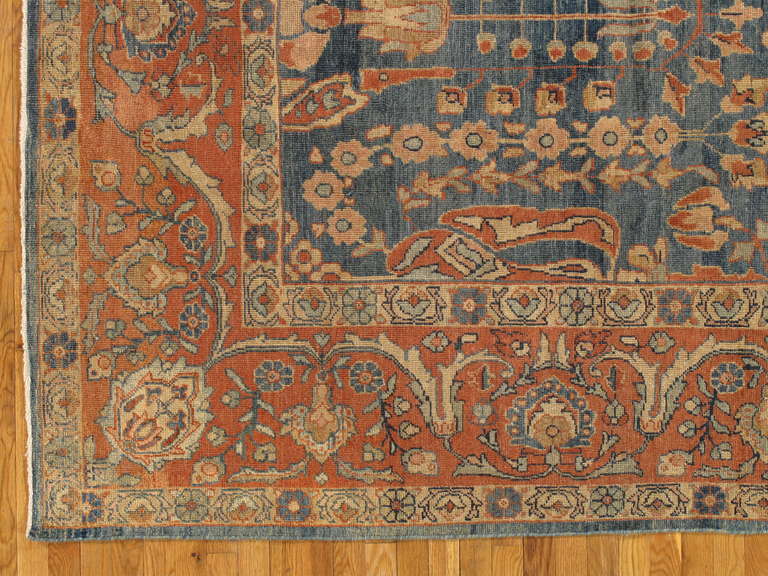 orange and blue oriental rug
