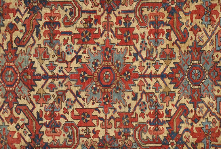 Heriz carpets are the staple of the furnishing market and remain the most popular of all NW Persian Carpets. They were produced for the rapidly growing US market in the late 19th-early 20th centuries. In home design, Heriz carpets are beloved for