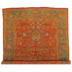 Antique Turkish Oushak Carpet