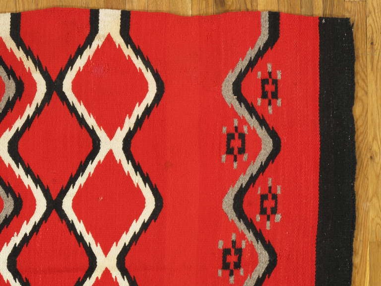 Navajo rugs and blankets are textiles produced by Navajo people of the four corners area of the United States. Navajo textiles are highly regarded and have been sought after as trade items for over 150 years. Commercial production of handwoven