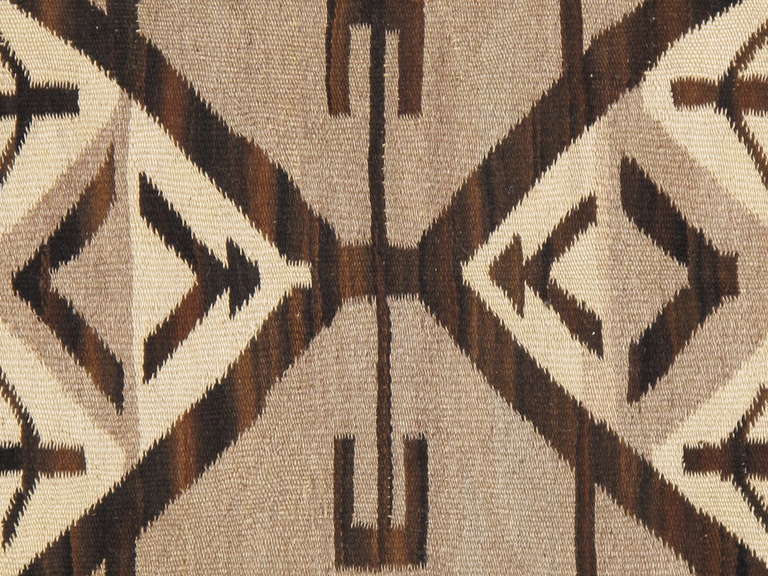 Hand-Knotted Antique Fine Navajo Rug, Oriental Rug, Handmade Wool Rug, Taupe, Gray, Red Brown