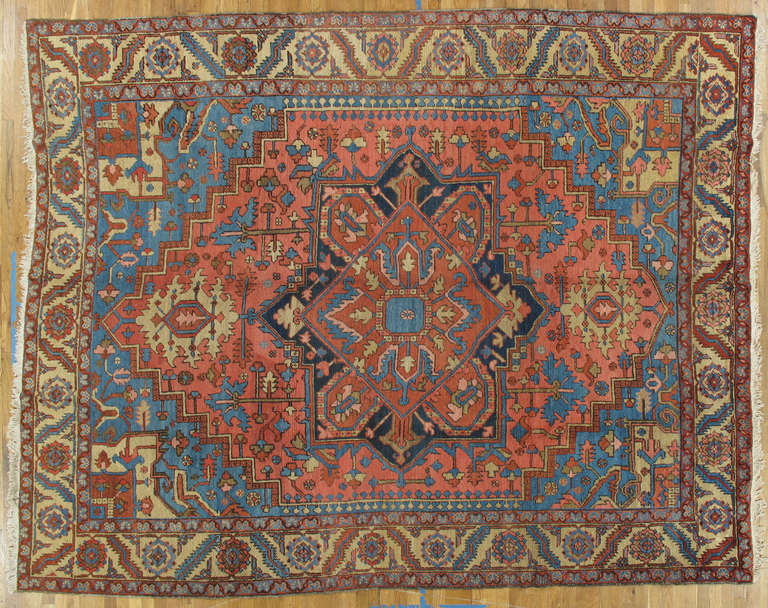 Heriz carpets are the staple of the furnishing market and remain the most popular of all NW Persian carpets. They were produced for the rapidly growing US market in the late 19th-early 20th centuries. In home design, Heriz carpets are beloved for