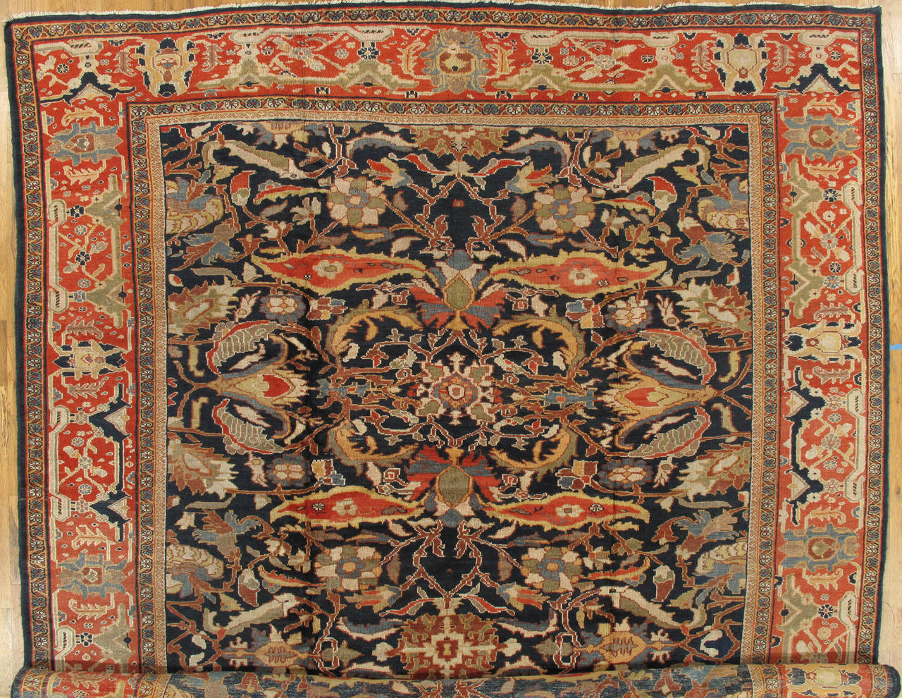 blue and gold oriental rug