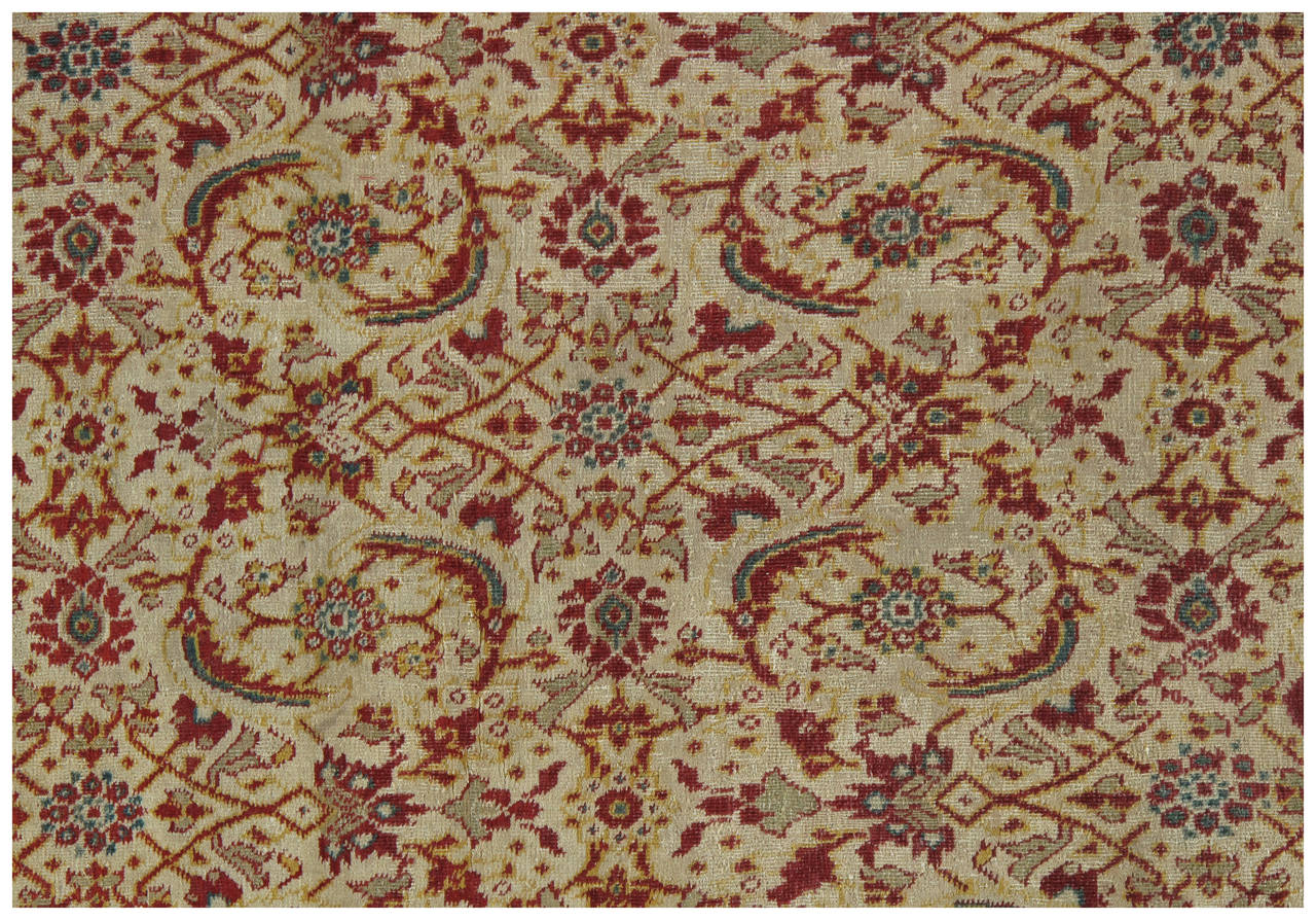 Agra rugs are the most highly sought after of the 19th century Antique Indian rugs today. Agra rugs were extremely well made heavy durable rugs and are considered the best of Indian rugs in the post-Mughal period.
 Agra rugs are a combination of