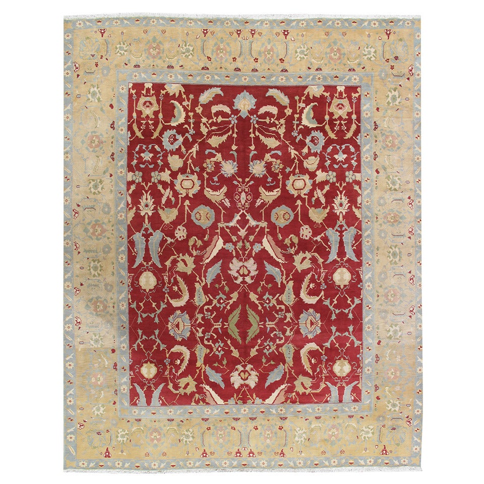 Vintage Indian Agra Carpet For Sale
