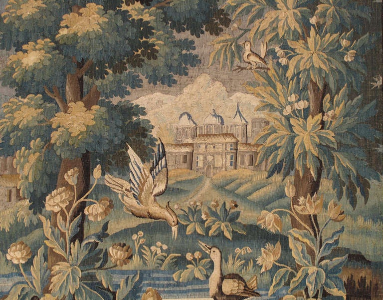 Belgian 17th Century Verdure Tapestry 7.10x8.10