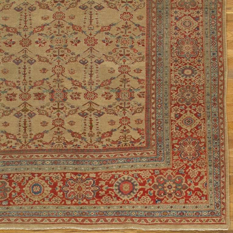 Hand-Knotted Antique Sultanabad Carpet
