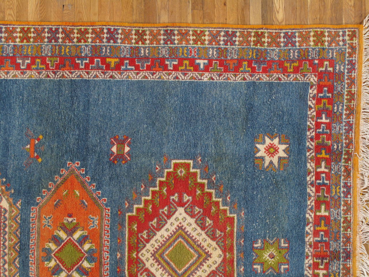 Hand-Knotted Vintage Moroccan Carpet