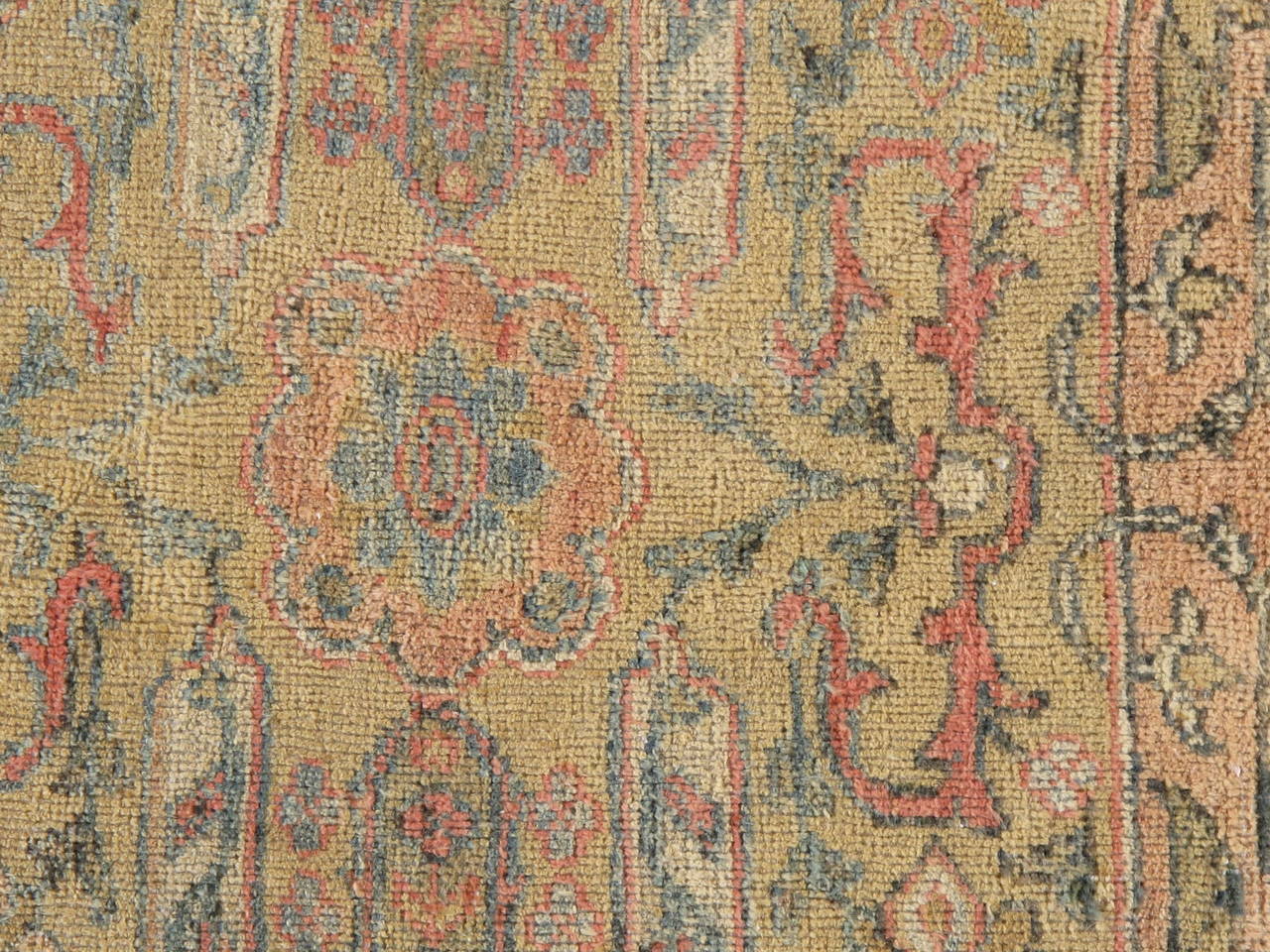 Finely woven antique Sultanabad carpet. Gorgeous color, great design. True one-of-a-kind.
