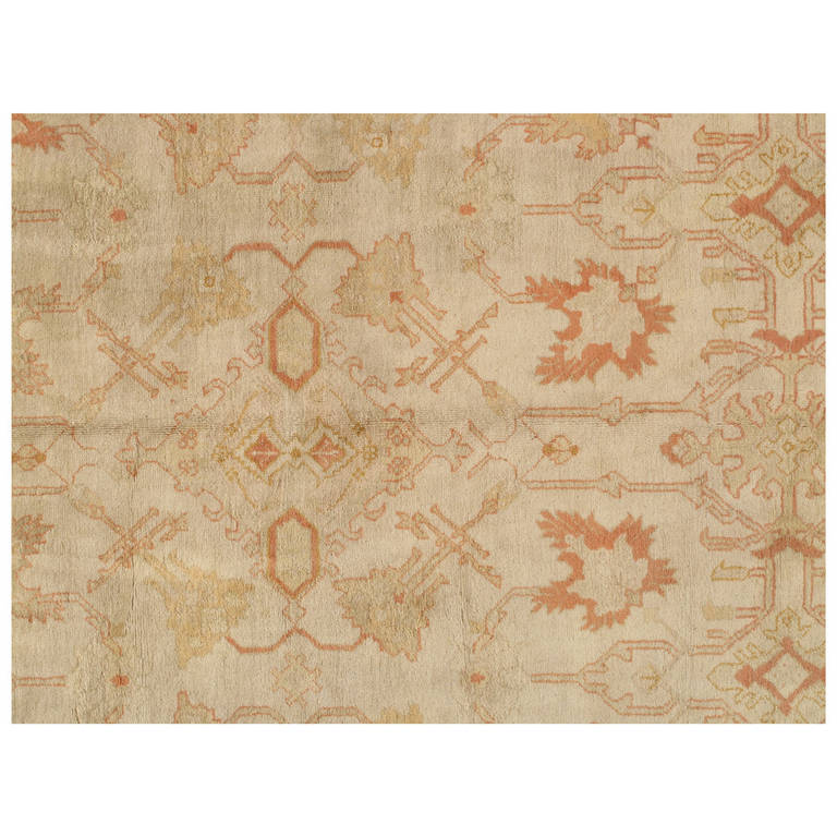 West Anatolia is one of the largest weaving regions in Turkey. Since the 15th century, Turkish rugs have always been on top of the list for having fine oriental rugs. 
Oushak rugs such as this, are desirable in today’s highly decorative market. A