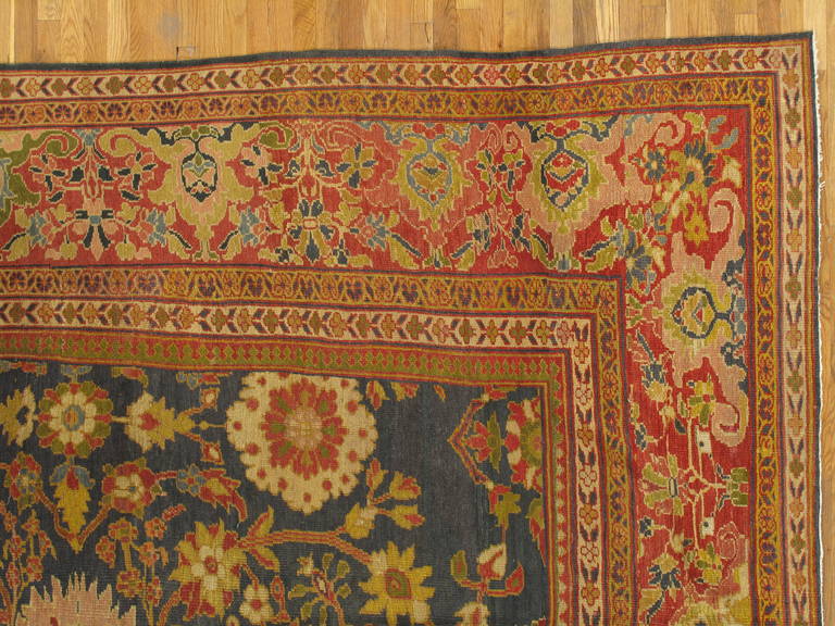Hand-Knotted Antique Persian Sultanabad Carpet