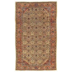Antique Persian Sultanabad Carpet, Handmade Oriental Rug, Light Blue, Ivory, Red 6