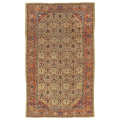 Antique Persian Sultanabad Carpet, Handmade Oriental Rug, Light Blue, Ivory, Red