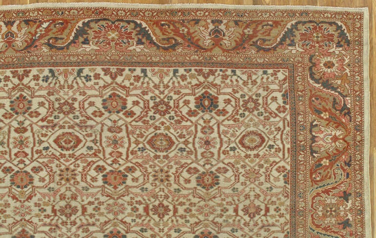 Antiker Sultanabad-Teppich im Vintage-Stil (Handgeknüpft) im Angebot