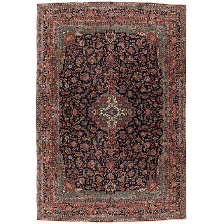 Antique Manchester Kashan Carpet at 1stdibs