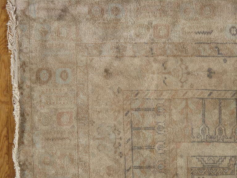 Antique Khotan Rug, Handmade Oriental Rug, Soft, Beige, Brown, Taupe, Allover In Excellent Condition For Sale In Port Washington, NY