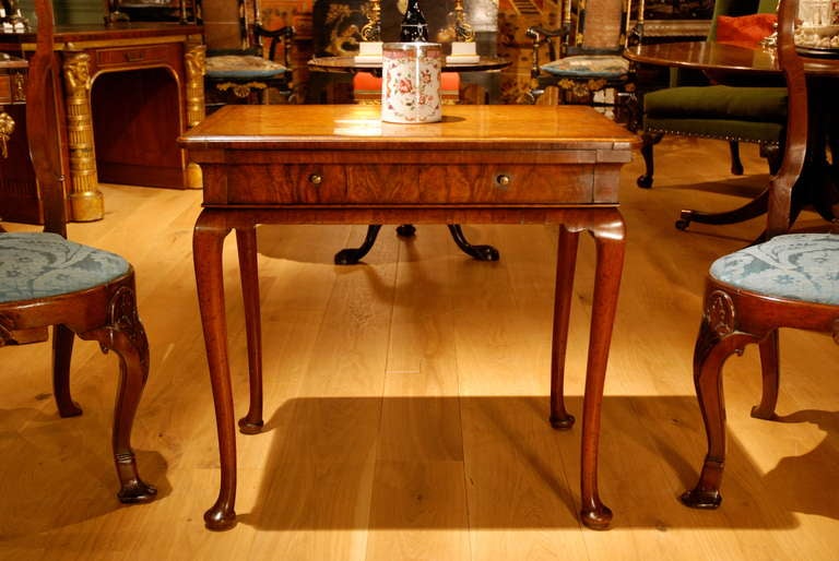 George I A Veneered Walnut One Drawer Side Table circa 1725
