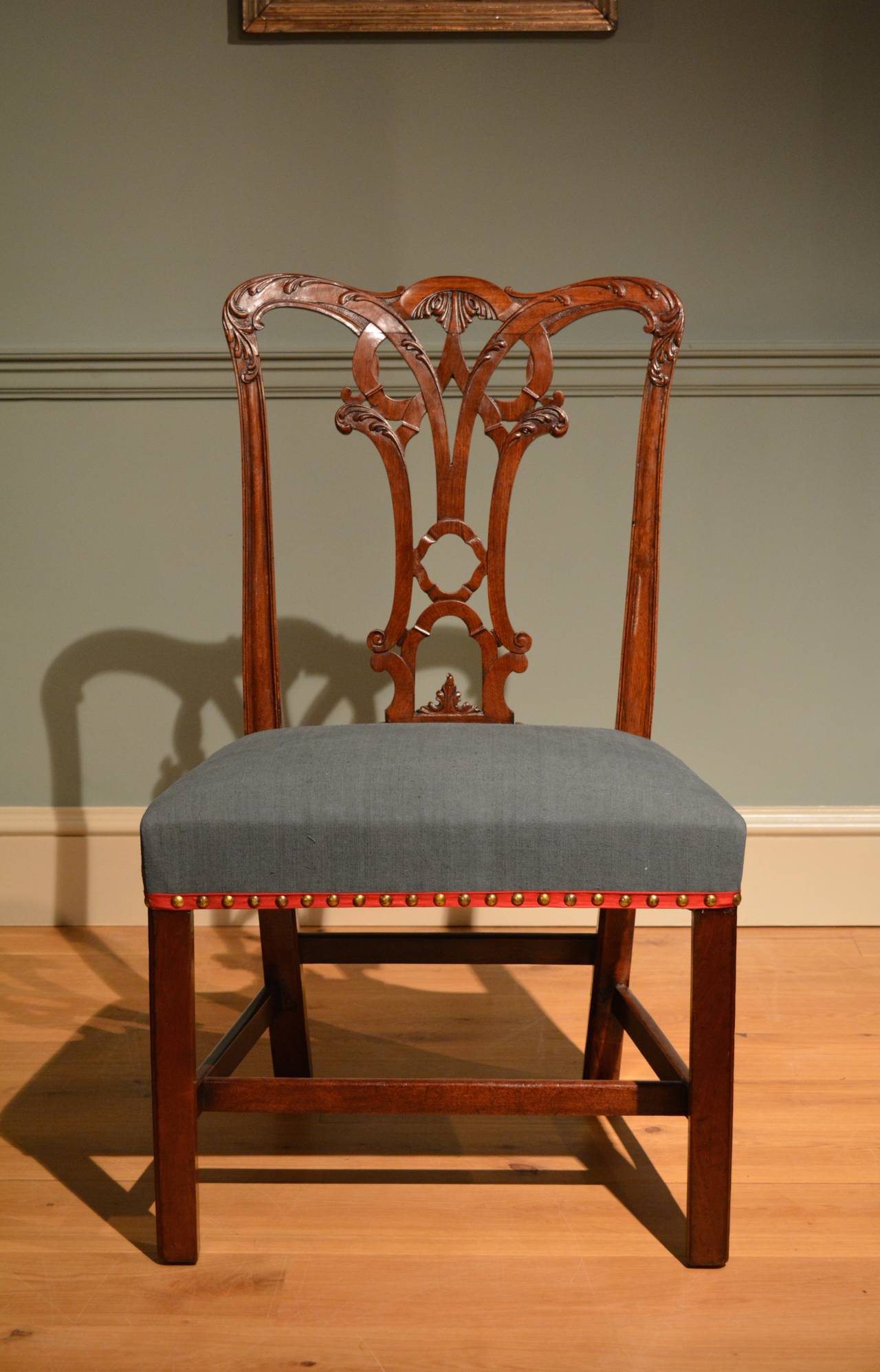 Hand-Carved 18th Century, Set of Ten Carved Mahogany Chippendale Period Dining Chairs For Sale