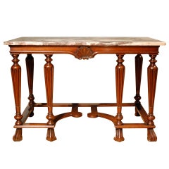 18th Century Mahogany Marble-Top Side Table