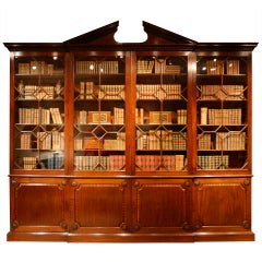 Mahogany Breakfront Bookcase of Architectural Form, circa 1760