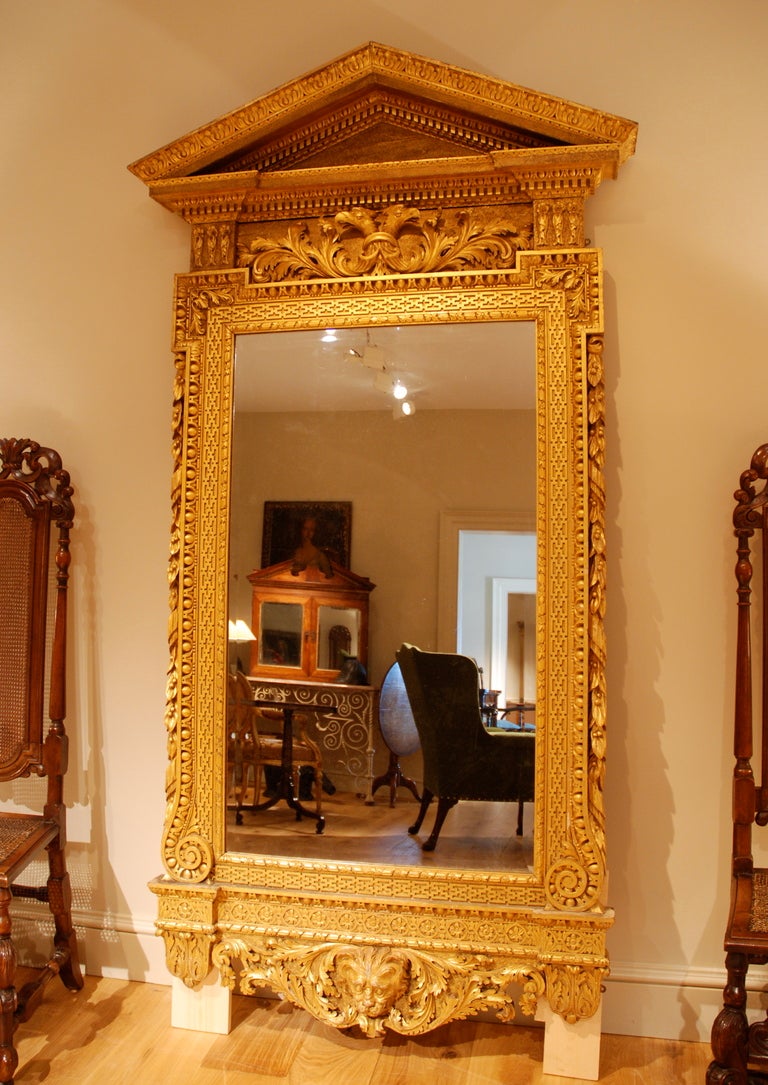 Georgian 18th Century Kentian Carved Giltwood Mirror For Sale