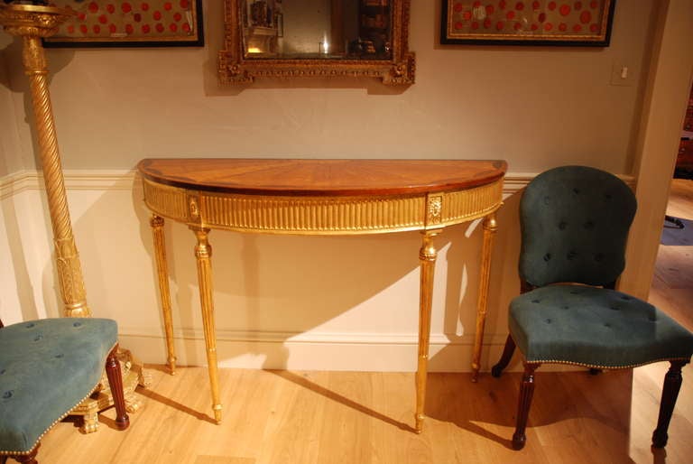 A Late 18th Century Demi Lune Side Table 2