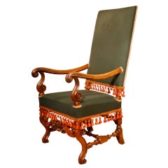 Late 17th Century walnut armchair.