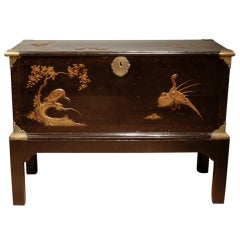 A late 17th century Japanese lacquer trunk.