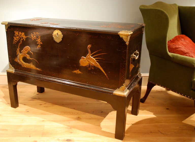 A late 17th century Japanese lacquer trunk. 1