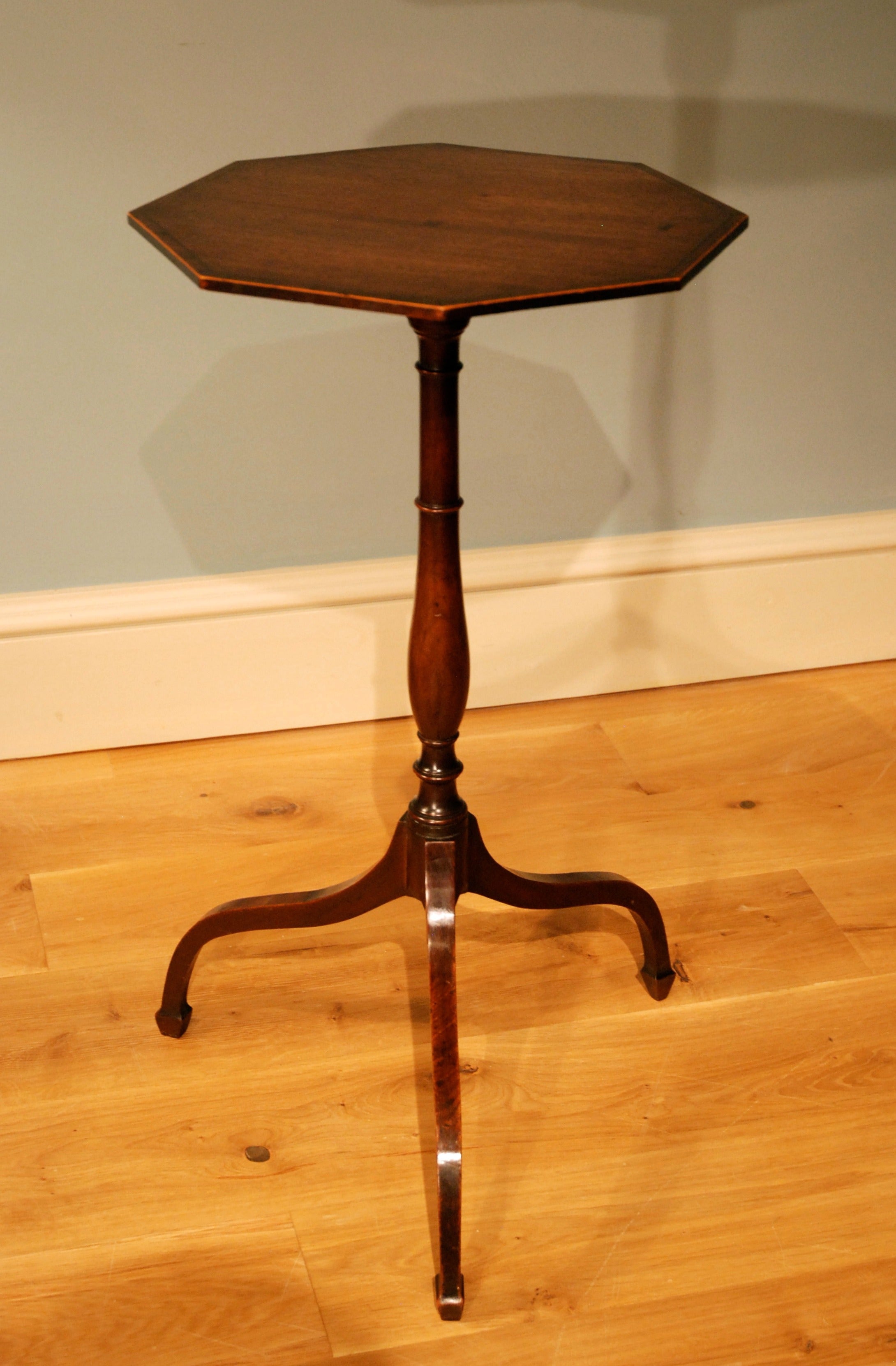 18th Century Mahogany, Octagonal Tripod Table of Elegant Form