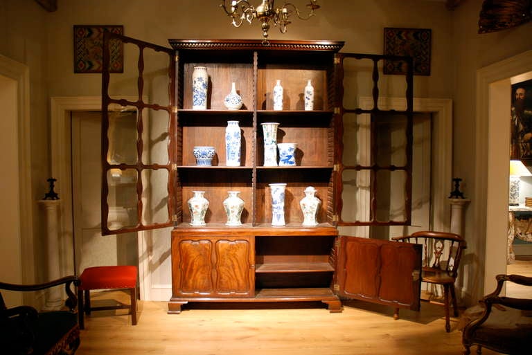 British 18th Century Mahogany Glazed Cabinet or bookcase