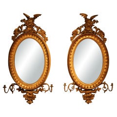 A Pair of Early 19th Century Oval Mirrors